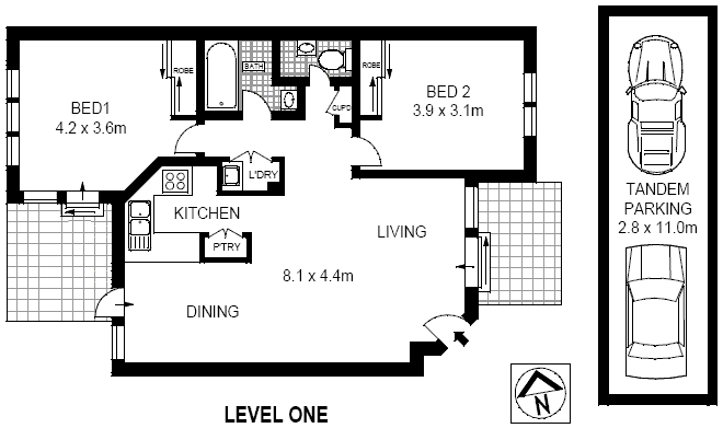 Floorplan of Homely apartment listing, 15/217 Chalmers Street, Redfern NSW 2016