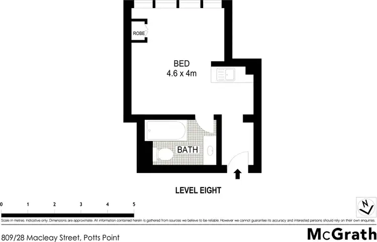 Floorplan of Homely studio listing, 809/28 Macleay Street, Potts Point NSW 2011