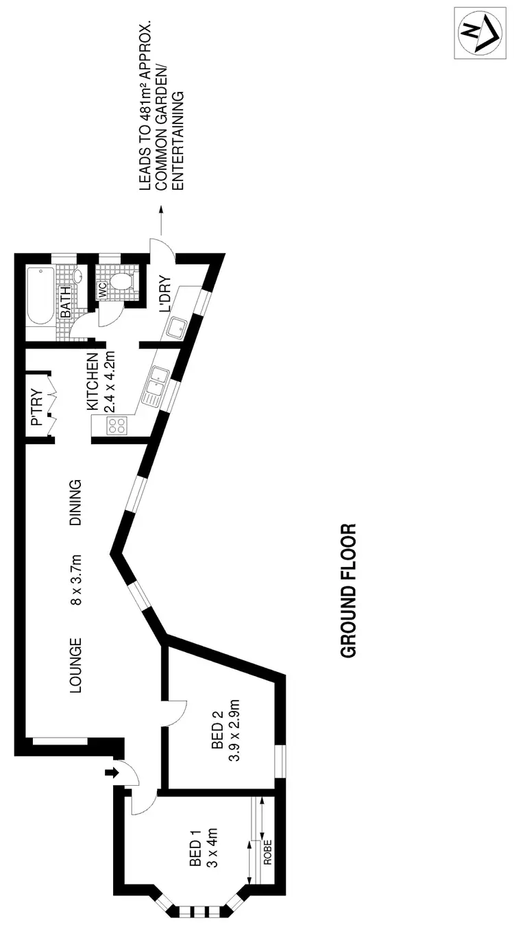Floorplan of Homely apartment listing, 1/56 Ormond Street, Paddington NSW 2021