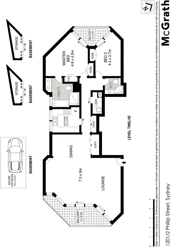 Floorplan of Homely apartment listing, 1201/2 Phillip Street, Sydney NSW 2000