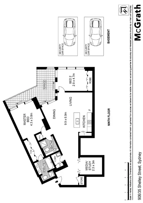 Floorplan of Homely apartment listing, 906/35 Shelley Street, Sydney NSW 2000