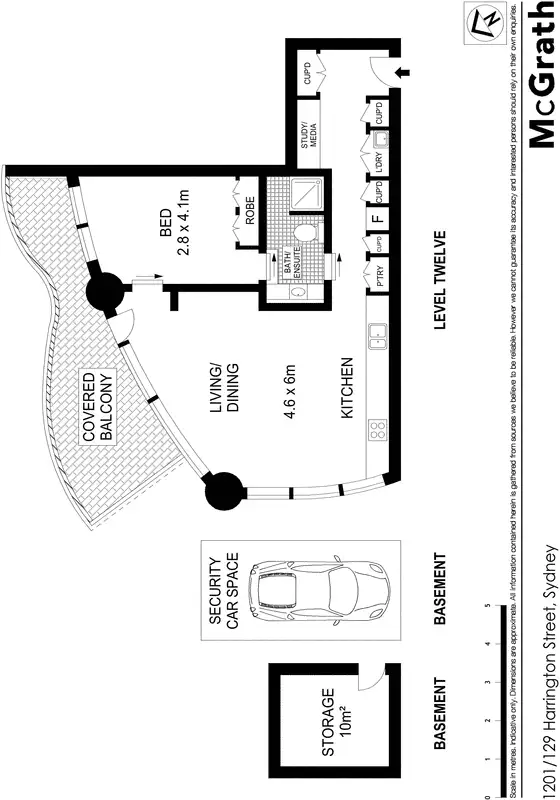 Floorplan of Homely apartment listing, 1201/129 Harrington Street, Sydney NSW 2000