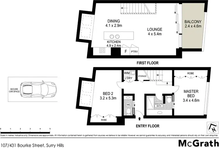 Floorplan of Homely apartment listing, 107/431 Bourke Street, Surry Hills NSW 2010
