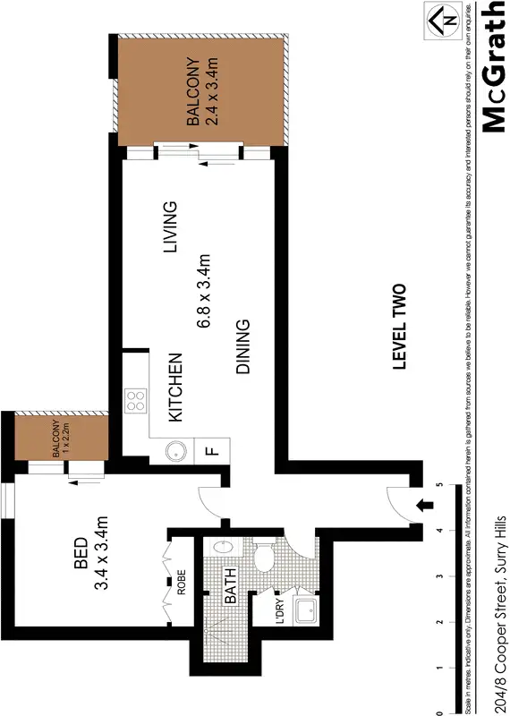 Floorplan of Homely apartment listing, 204/8 Cooper Street, Surry Hills NSW 2010
