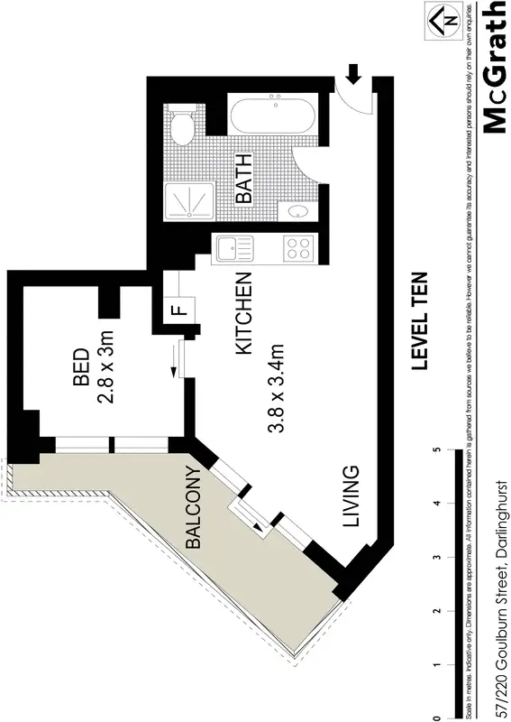 Floorplan of Homely apartment listing, 57/220 Goulburn Street, Surry Hills NSW 2010