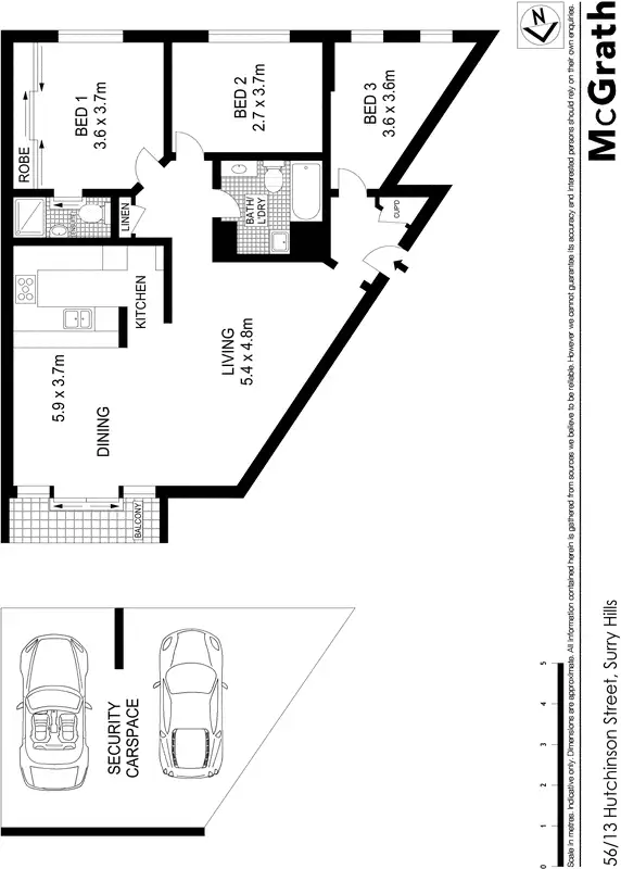 Floorplan of Homely apartment listing, 56/13 Hutchinson Street, Surry Hills NSW 2010