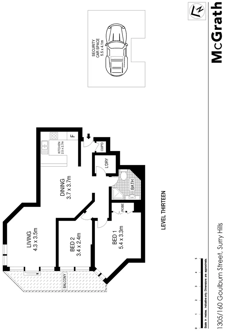 Floorplan of Homely apartment listing, 1305/160 Goulburn Street, Surry Hills NSW 2010