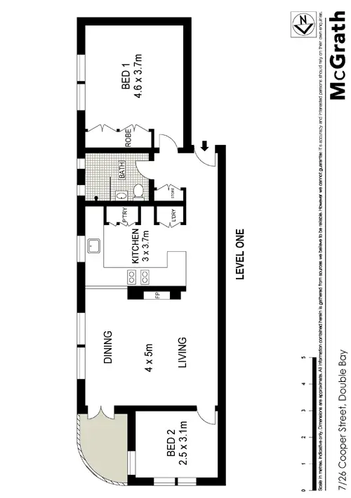Floorplan of Homely apartment listing, 7/26 Cooper Street, Double Bay NSW 2028