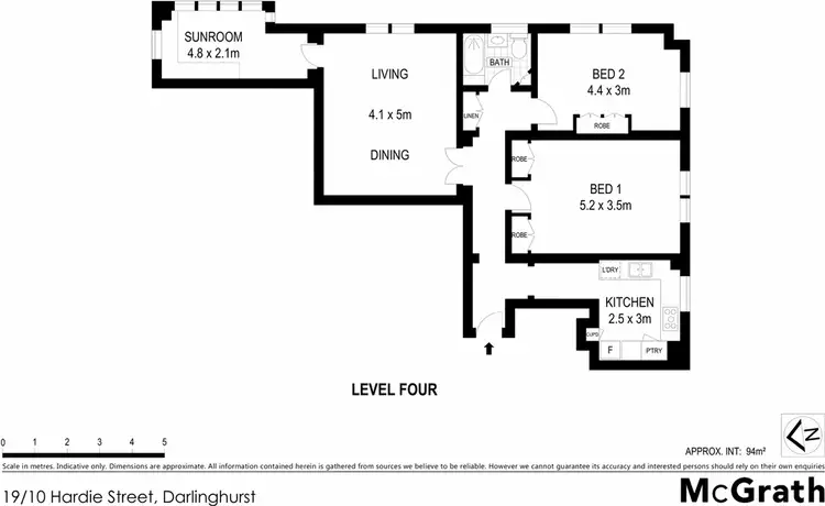 Floorplan of Homely apartment listing, 19/10 Hardie Street, Darlinghurst NSW 2010