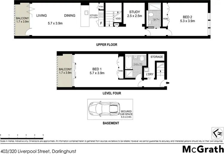 Floorplan of Homely apartment listing, 403/320 Liverpool Street, Darlinghurst NSW 2010