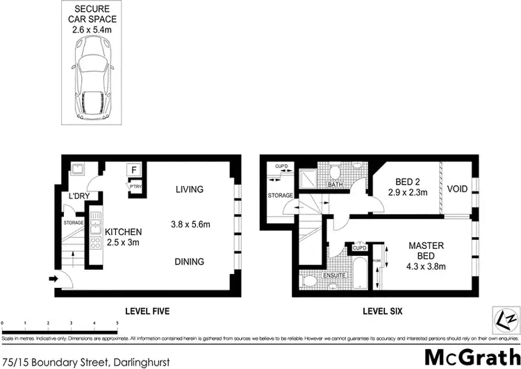 Floorplan of Homely apartment listing, 75/15 Boundary Street, Darlinghurst NSW 2010