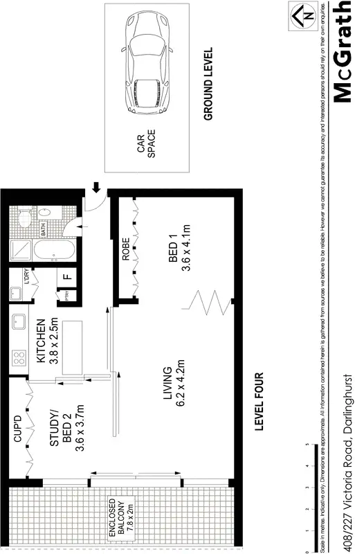 Floorplan of Homely apartment listing, 408/227 Victoria Street, Darlinghurst NSW 2010