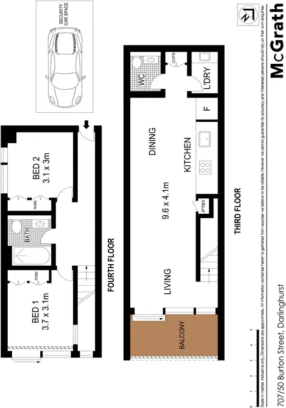 Floorplan of Homely apartment listing, 707/50 Burton Street, Darlinghurst NSW 2010