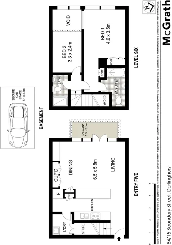 Floorplan of Homely apartment listing, 84/15 Boundary Street, Darlinghurst NSW 2010