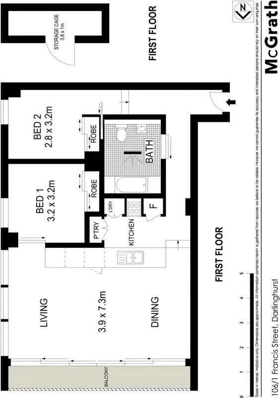 Floorplan of Homely apartment listing, 106/1 Francis Street, Darlinghurst NSW 2010
