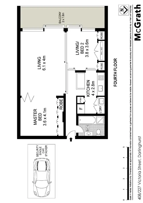 Floorplan of Homely apartment listing, 408/227 Victoria Street, Darlinghurst NSW 2010