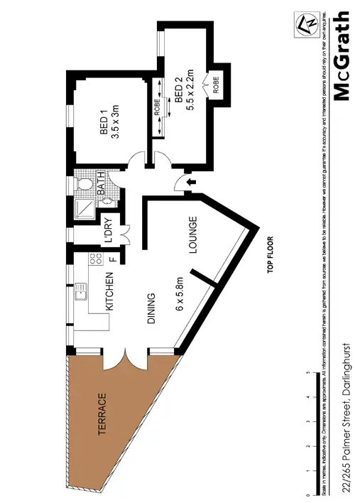 Floorplan of Homely apartment listing, 22/265 Palmer Street, Darlinghurst NSW 2010