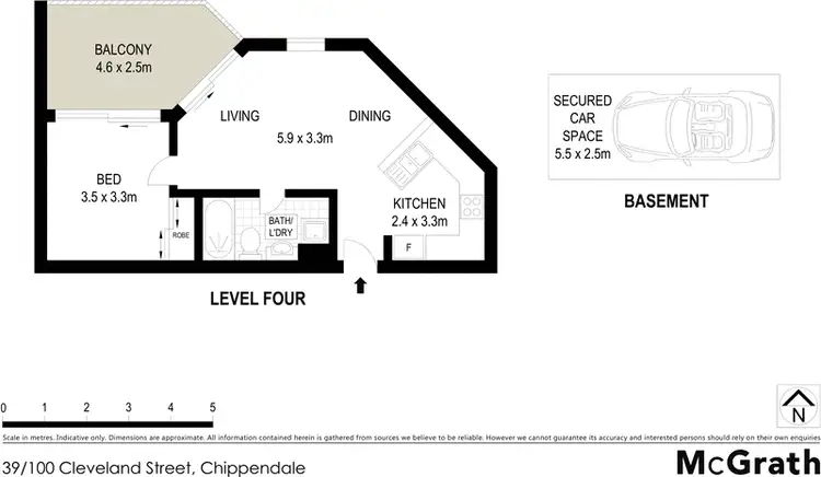 Floorplan of Homely apartment listing, 39/100 Cleveland Street, Chippendale NSW 2008