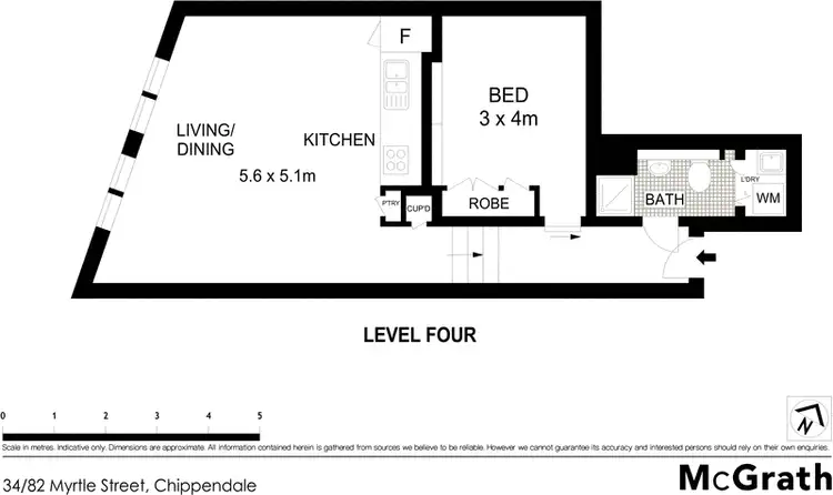 Floorplan of Homely apartment listing, 34/82 Myrtle Street, Chippendale NSW 2008