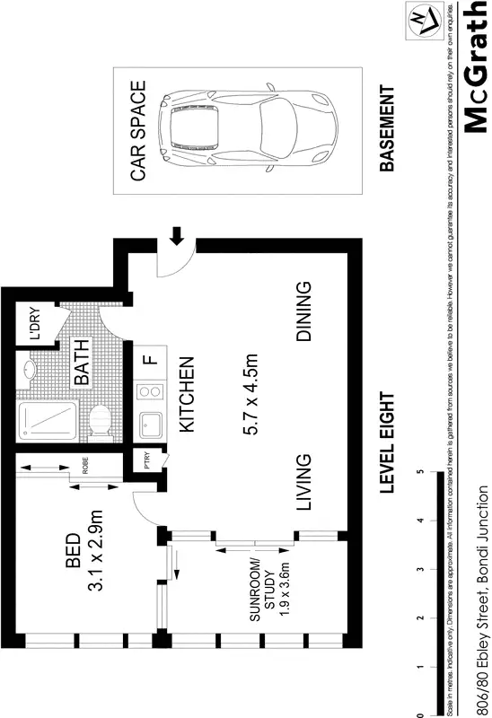 Floorplan of Homely apartment listing, 806/80 Ebley Street, Bondi Junction NSW 2022