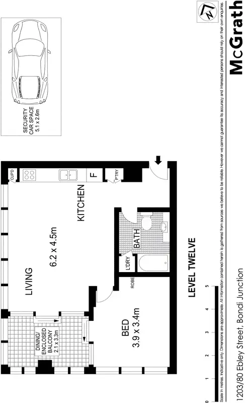 Floorplan of Homely apartment listing, 1203/80 Ebley Street, Bondi Junction NSW 2022