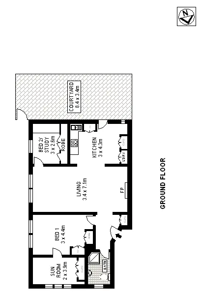 Floorplan of Homely apartment listing, 1/7 James Street, Bondi Junction NSW 2022