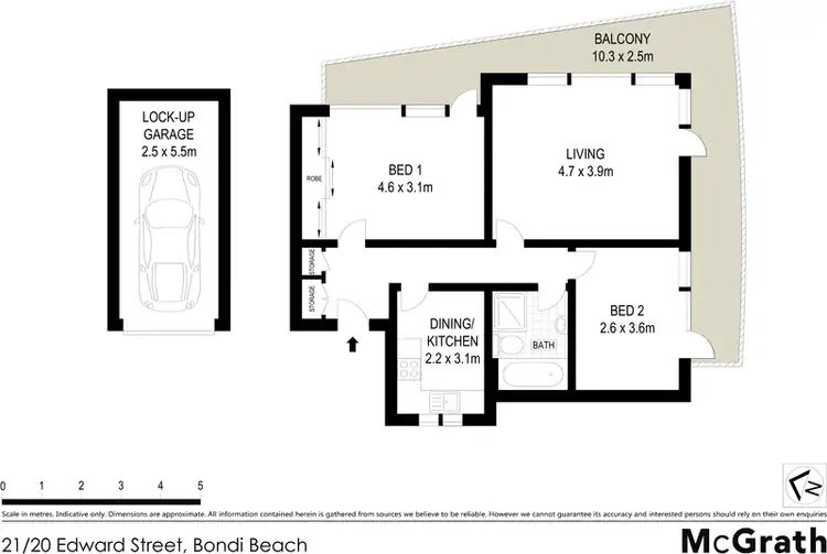 Floorplan of Homely apartment listing, 21/20 Edward Street, Bondi Beach NSW 2026