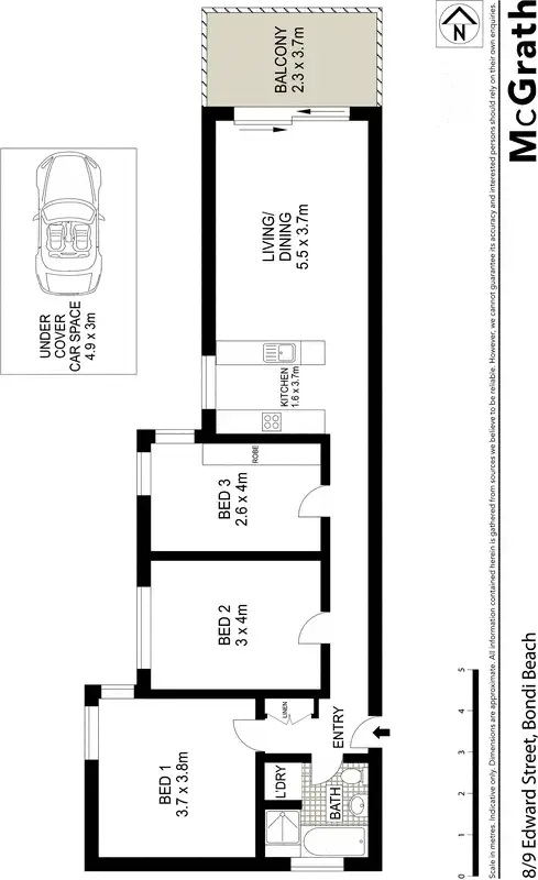 Floorplan of Homely apartment listing, 8/9 Edward Street, Bondi Beach NSW 2026
