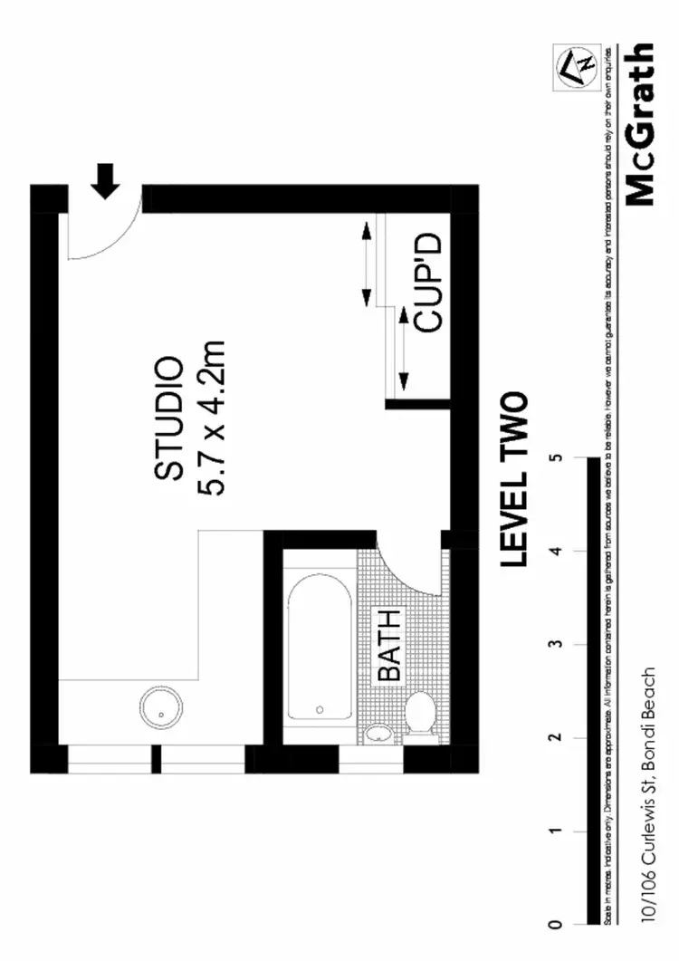 Floorplan of Homely studio listing, 10/106 Curlewis Street, Bondi Beach NSW 2026
