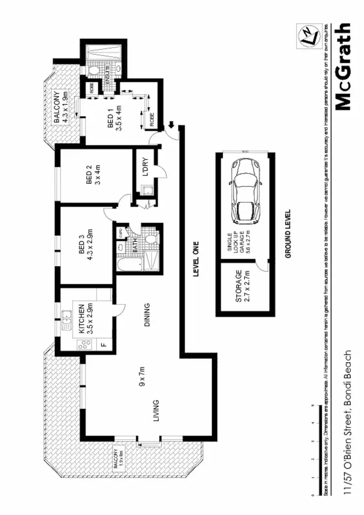 Floorplan of Homely apartment listing, 11/57 O'Brien Street, Bondi Beach NSW 2026
