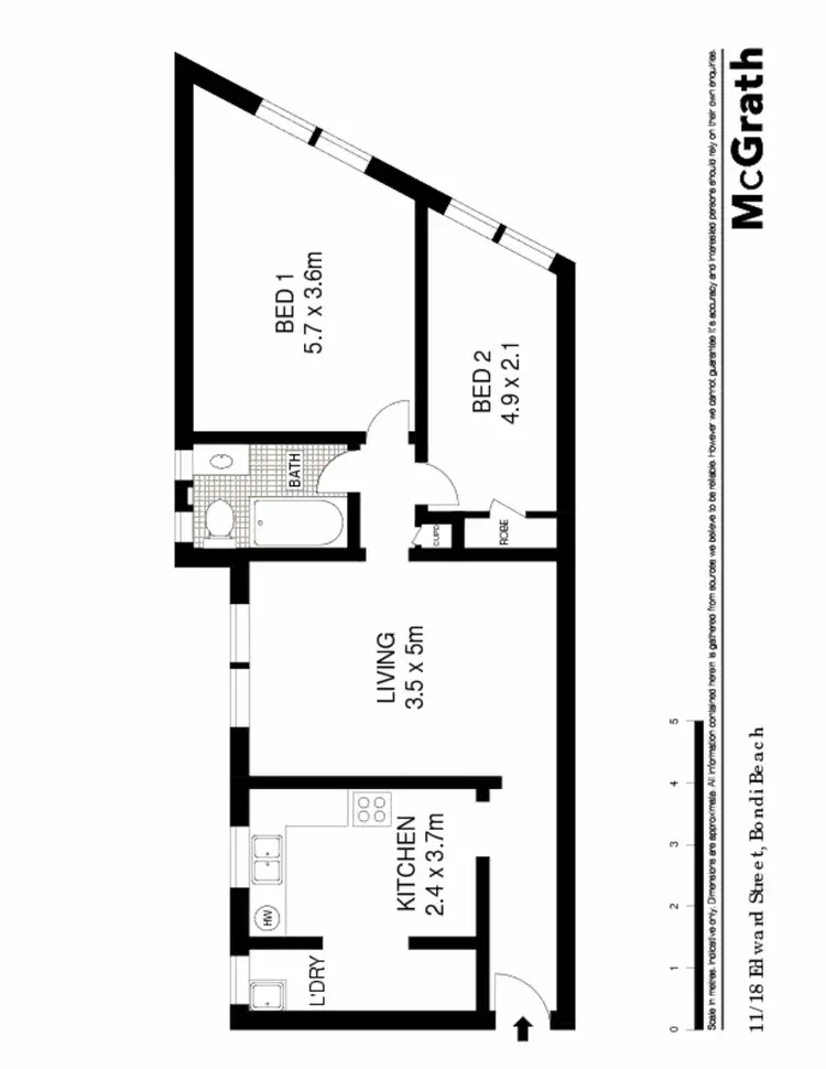 Floorplan of Homely apartment listing, 11/18 Edward Street, Bondi Beach NSW 2026