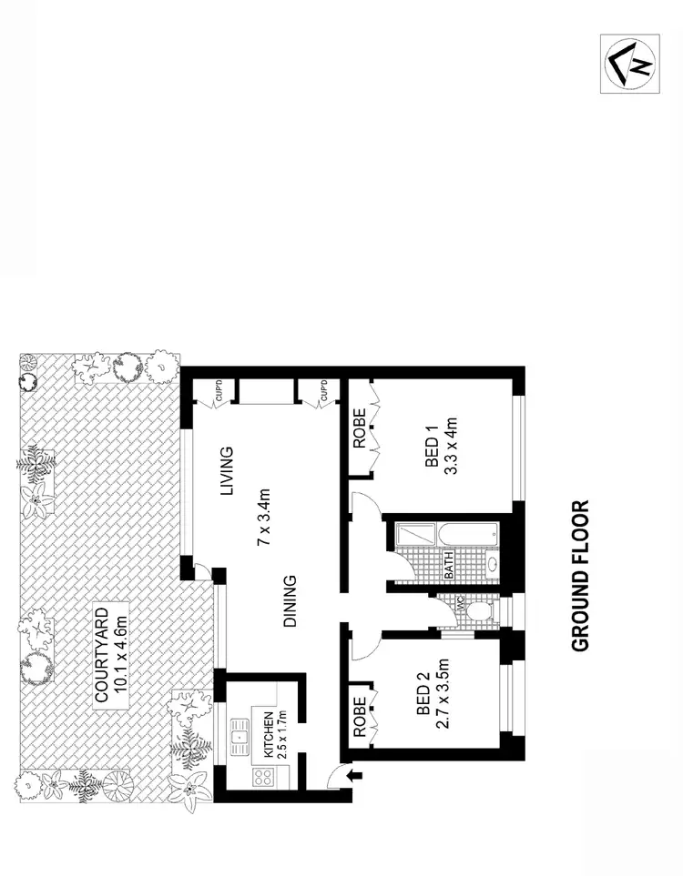 Floorplan of Homely apartment listing, 3/4 Castlefield Street, Bondi Beach NSW 2026