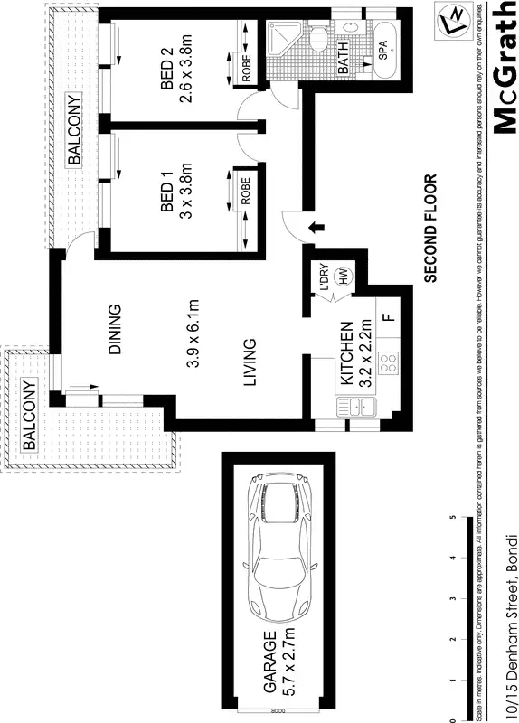 Floorplan of Homely apartment listing, 10/15 Denham Street, Bondi NSW 2026