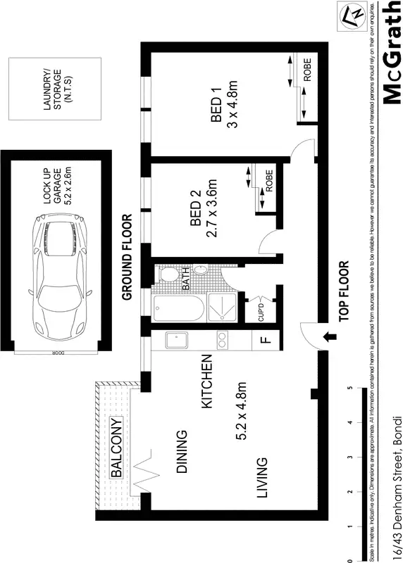 Floorplan of Homely apartment listing, 16/43 Denham Street, Bondi NSW 2026