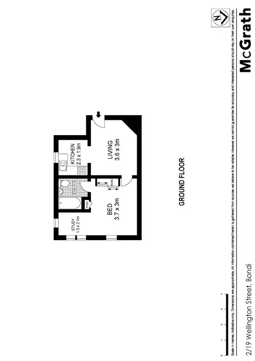 Floorplan of Homely apartment listing, 2/19 Wellington Street, Bondi NSW 2026