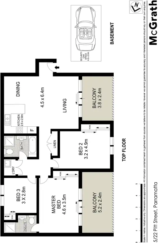 Floorplan of Homely apartment listing, 5/22 Pitt Street, Parramatta NSW 2150