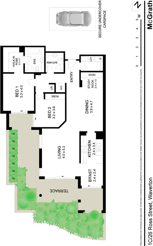 Floorplan of Homely apartment listing, 1C/26 Ross Street, Waverton NSW 2060