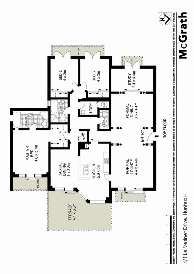 Floorplan of Homely apartment listing, 4/1 Le Vesinet Drive, Hunters Hill NSW 2110