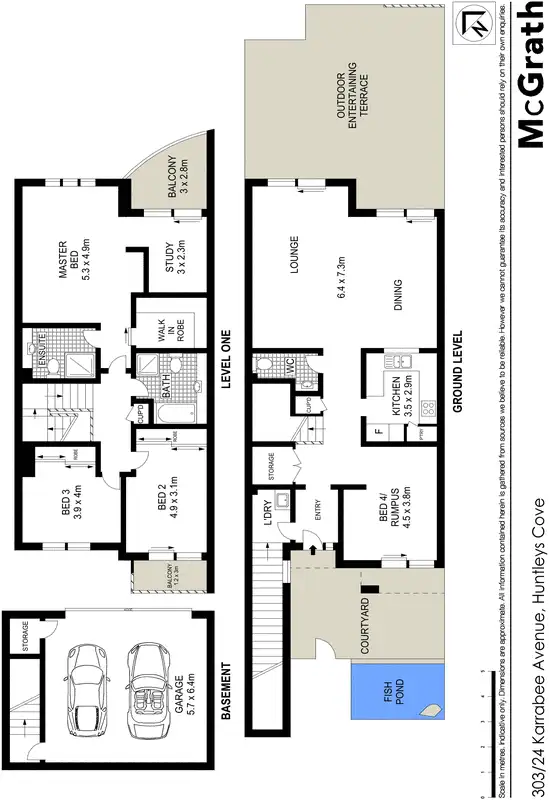Floorplan of Homely townhouse listing, 303/24 Karrabee Avenue, Huntleys Cove NSW 2111