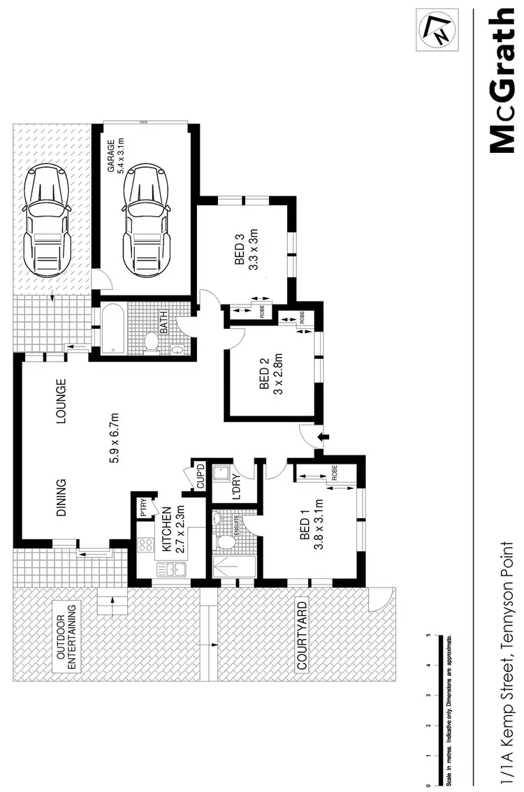 Floorplan of Homely townhouse listing, 1/1A Kemp Street, Tennyson Point NSW 2111