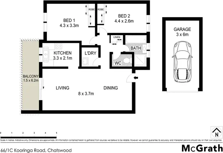 Floorplan of Homely apartment listing, 66/1C Kooringa Road, Chatswood NSW 2067