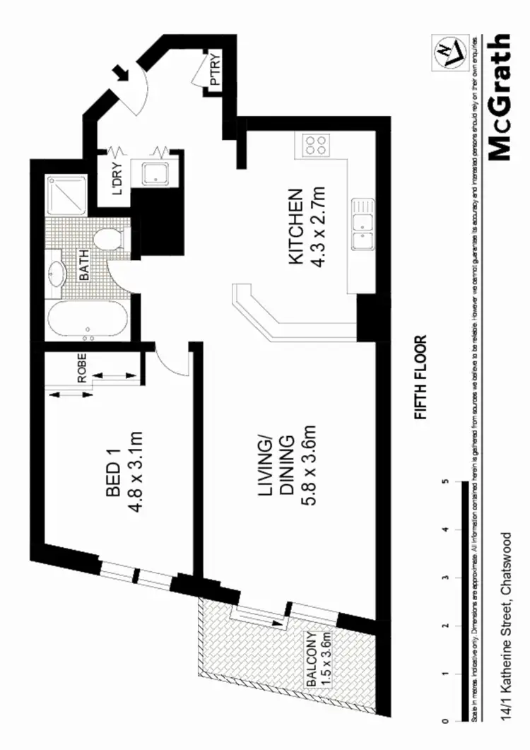 Floorplan of Homely apartment listing, 14/1 Katherine Street, Chatswood NSW 2067