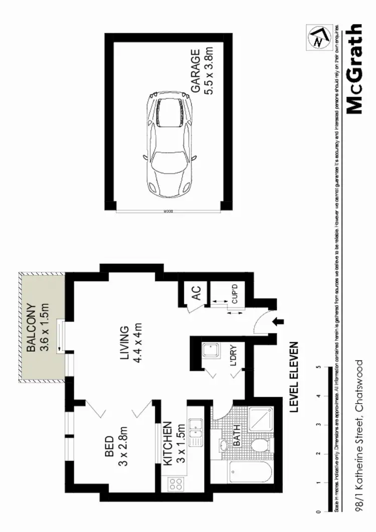 Floorplan of Homely apartment listing, 98/1 Katherine Street, Chatswood NSW 2067