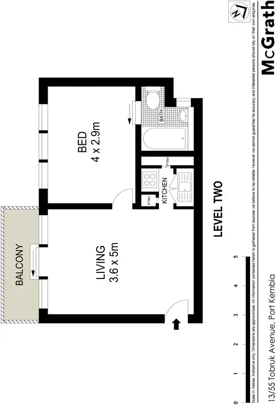 Floorplan of Homely apartment listing, 13/55 Tobruk Avenue, Port Kembla NSW 2505