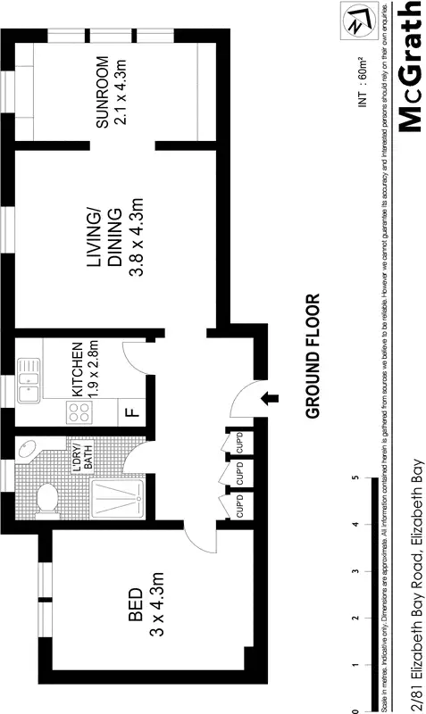 Floorplan of Homely apartment listing, 2/81 Elizabeth Bay Road, Elizabeth Bay NSW 2011