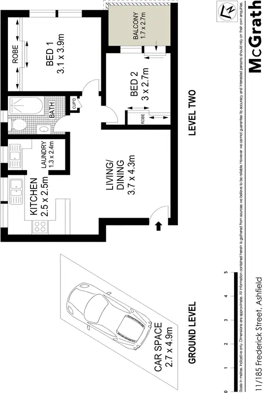 Floorplan of Homely apartment listing, 11/185 Frederick Street, Ashfield NSW 2131
