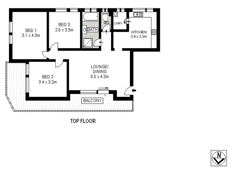 Floorplan of Homely apartment listing, 5/641 Anzac Parade, Maroubra NSW 2035