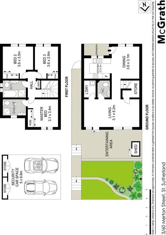 Floorplan of Homely townhouse listing, 3/60 Merton Street, Sutherland NSW 2232