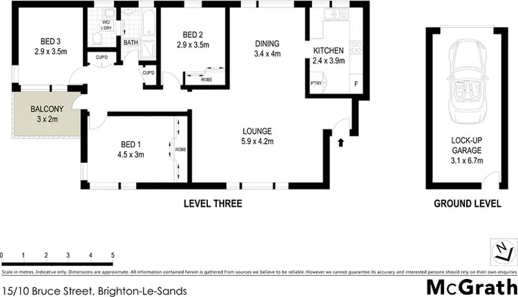 Floorplan of Homely apartment listing, 15/10 Bruce Street, Brighton-le-sands NSW 2216