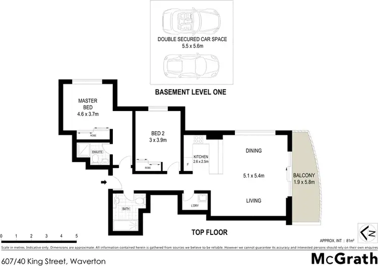 Floorplan of Homely apartment listing, 607/40 King Street, Waverton NSW 2060
